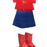 18" high quality Hearts and Horsie outfit with boots-Mixed and Rooted