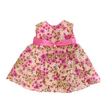 18″ Pink Floral Dress with Straw Hat-Mixed and Rooted