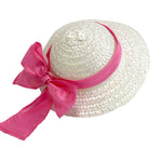 18″ Pink Floral Dress with Straw Hat-Mixed and Rooted