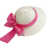 18″ Pink Floral Dress with Straw Hat-Mixed and Rooted