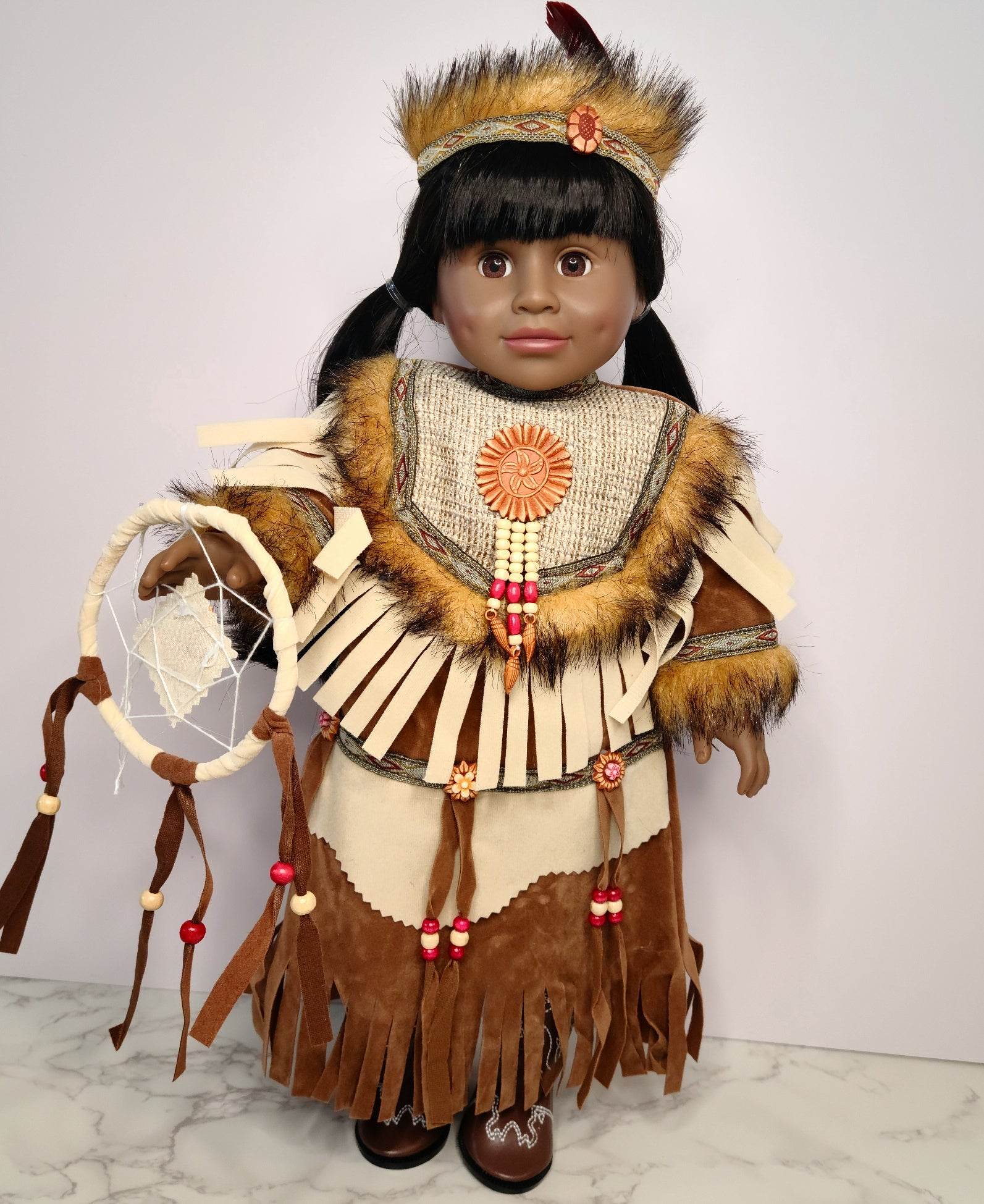 Native-Inspired: 18″ Native American Dream Catcher Outfit-Mixed and Rooted