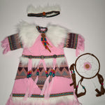 18″ Pink Native American Outfit w/ Dreamcatcher-Mixed and Rooted