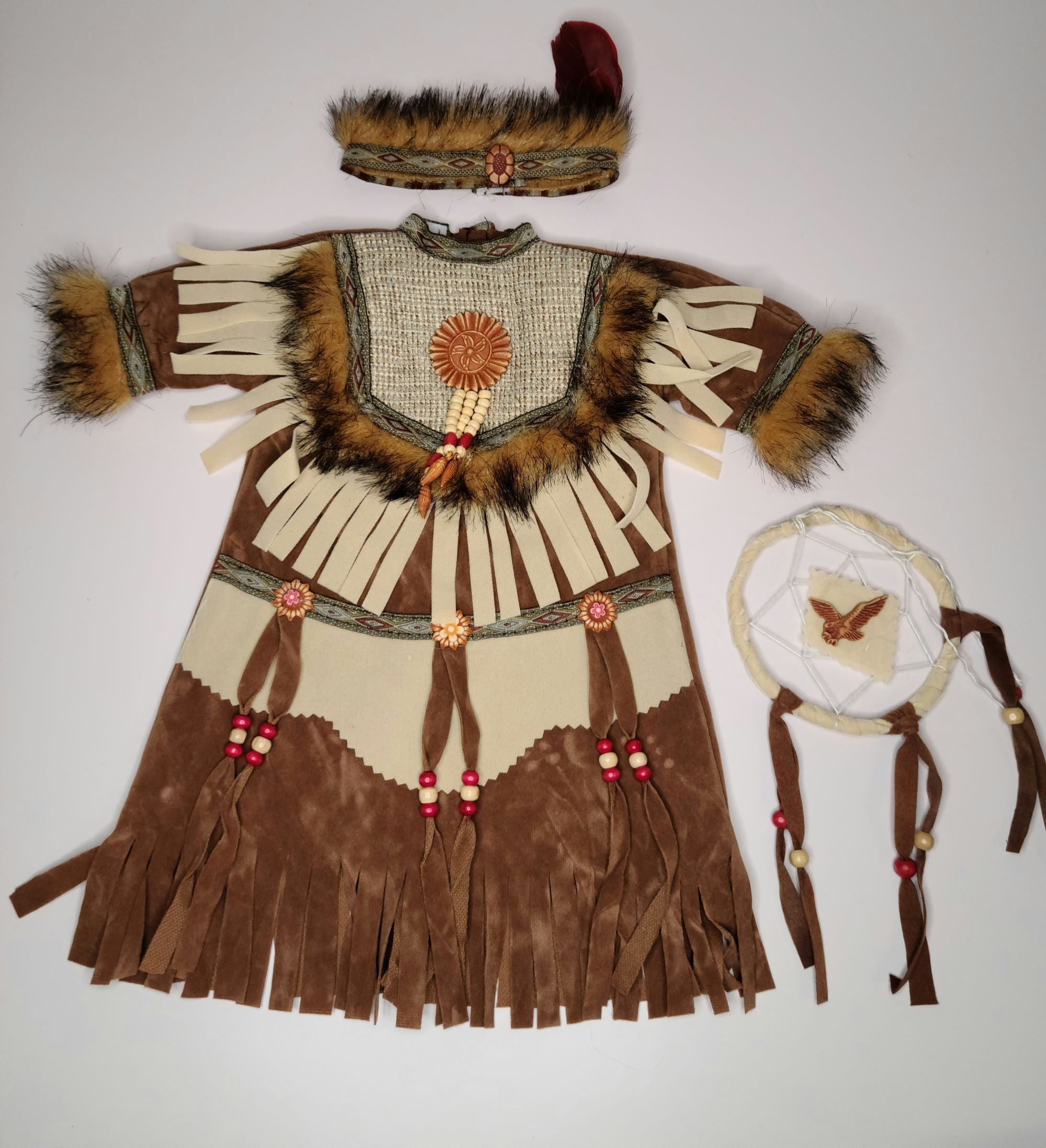 Native-Inspired: 18″ Native American Dream Catcher Outfit-Mixed and Rooted