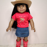 18" high quality Hearts and Horsie outfit with boots-Mixed and Rooted