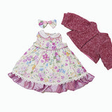 18" Purple Floral Dress 3pc set-Mixed and Rooted
