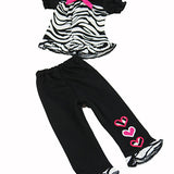 14.5" Zebra triple hearts set