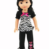 14.5" Zebra triple hearts set