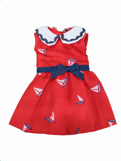 18" Red, White and Blue Nautical Dress-Mixed and Rooted