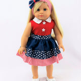 18″ 4th of July Dress-Mixed and Rooted