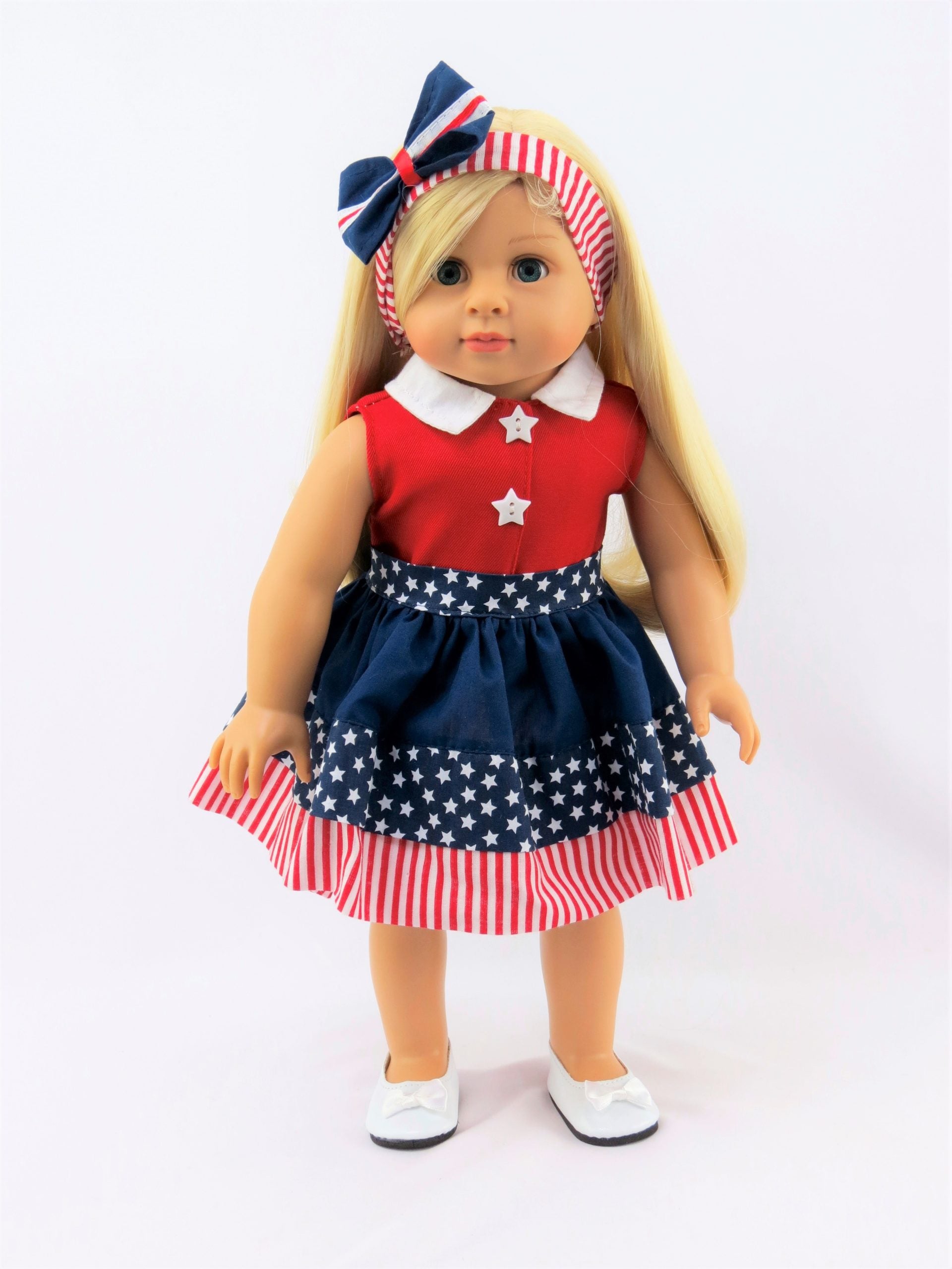 18″ 4th of July Dress-Mixed and Rooted