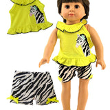 18" Yellow Zebra Short Set
