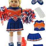 18″ Blue and Orange Cheerleader 6PC Set