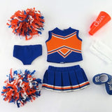 18″ Blue and Orange Cheerleader 6PC Set