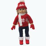 18" Red and white sweater set