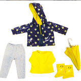 18" yellow daisy rainy day outfit